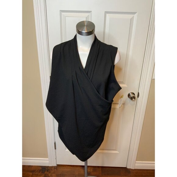 Lauren Ralph Lauren  Woman Black Deep V-Neck Draped Top Tank, Size 2X, NWT! - Picture 1 of 5